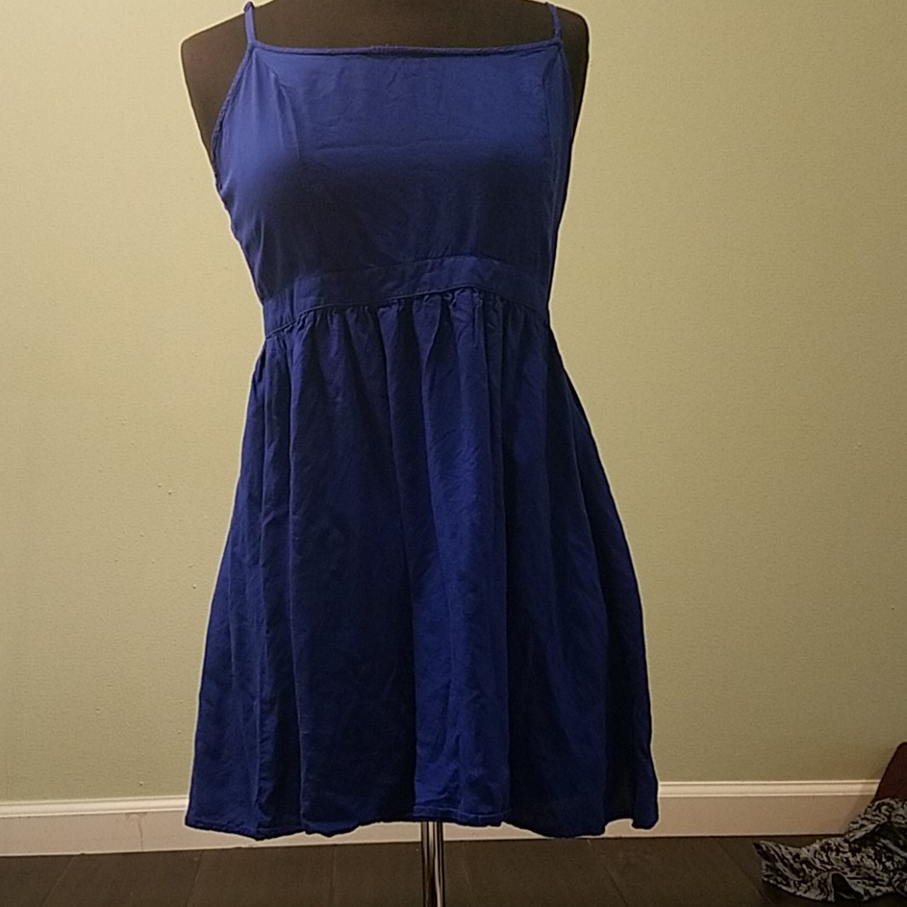 Dark blue open back dress